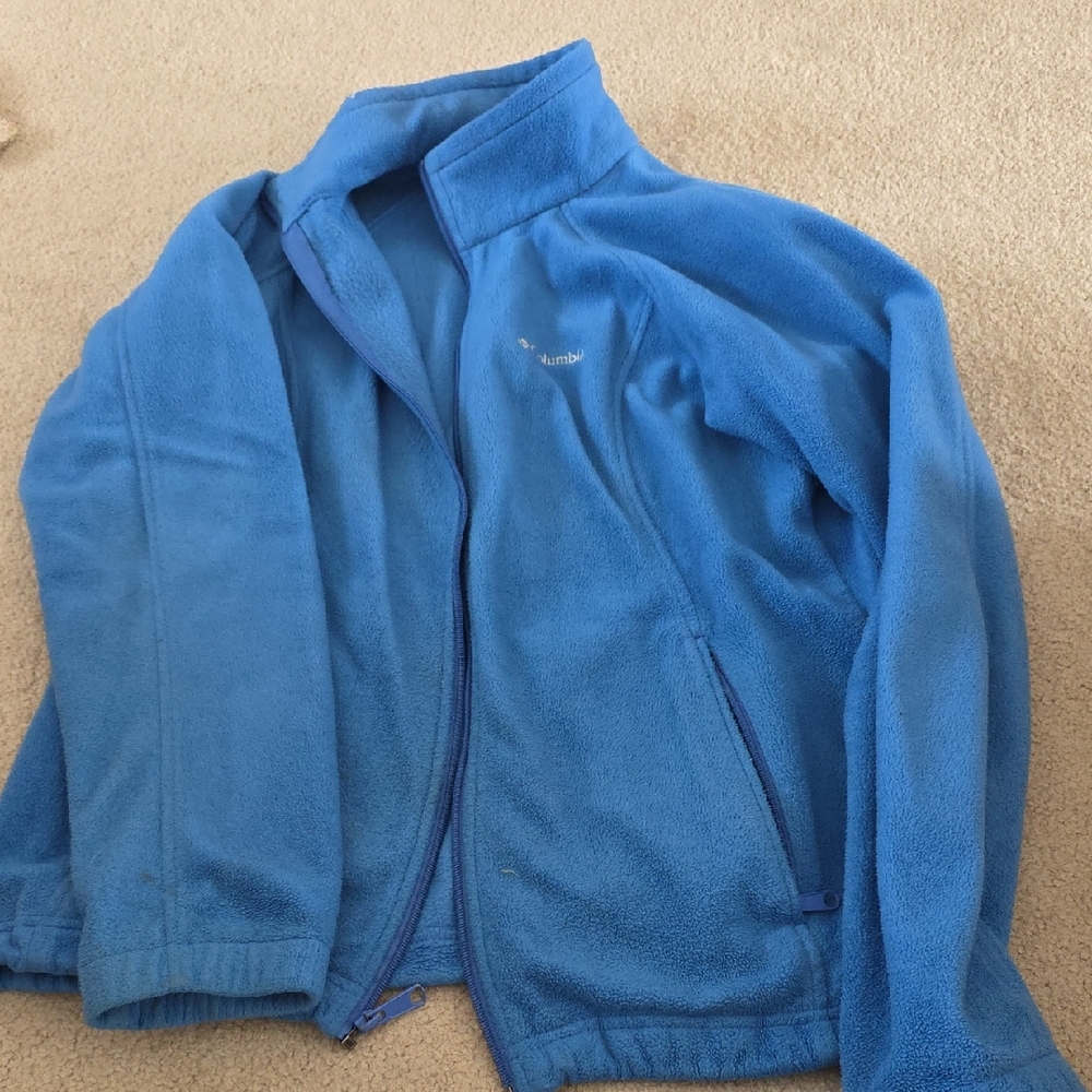 Columbia Sky Blue Fleece Jacket Women's Size Large.